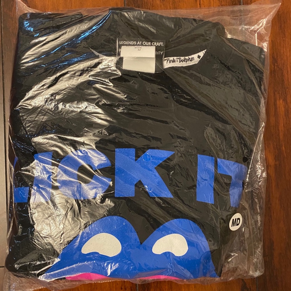 Brand New Sz M Pink Dolphin “Lick It Off” Crewneck